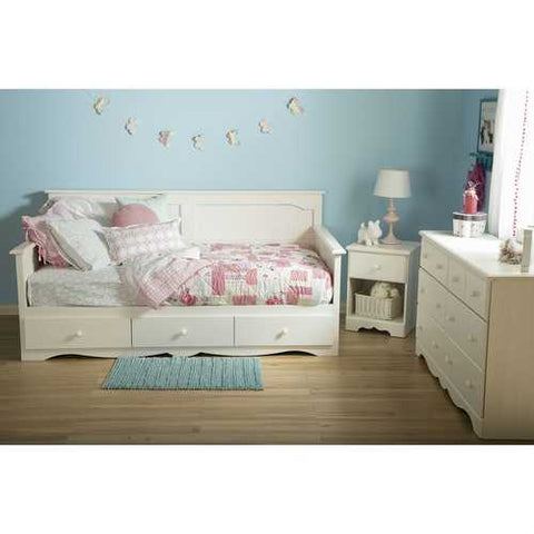 Image of Twin size Country Style White Wood Daybed with 3 Storage Drawers