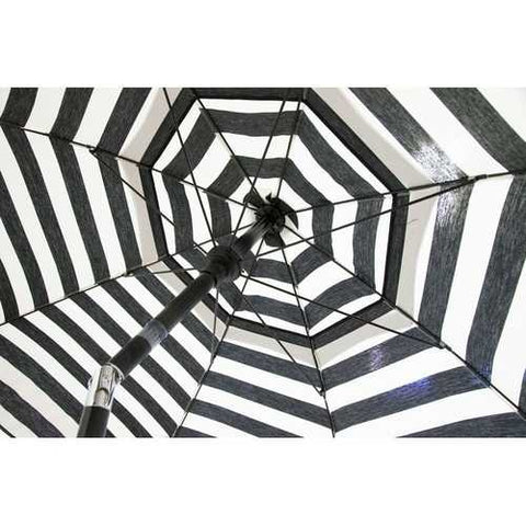 Image of 6 Foot Black White Stripe Drape Umbrella Manual Lift with Tilt