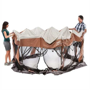 Instant 12ft x 10Ft Hexagon Screened Canopy Gazebo with Removable Insect Screen