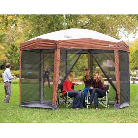 Image of Instant 12ft x 10Ft Hexagon Screened Canopy Gazebo with Removable Insect Screen