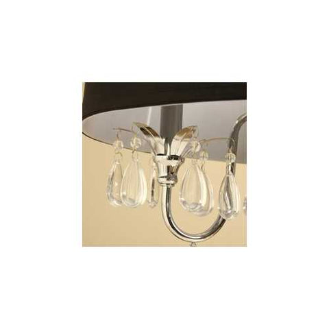 Image of Chrome 3-light Black Shade Crystal Chandelier