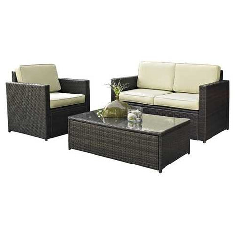 Image of 3-Piece Outdoor Patio Furniture Set with Chair Loveseat and Cocktail Table