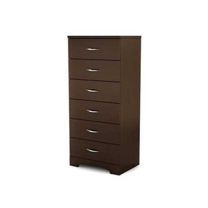 Contemporary Bedroom 6 Drawer Lingerie Chest in Chocolate