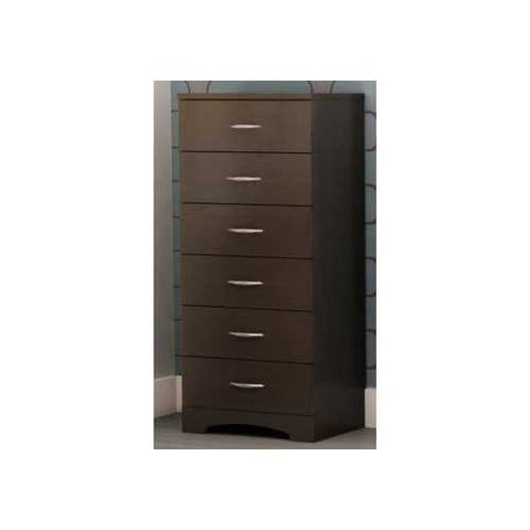 Image of Contemporary Bedroom 6 Drawer Lingerie Chest in Chocolate