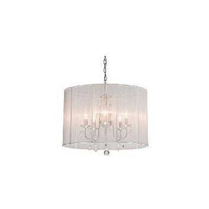 Chrome and Cream 6-light Crystal Chandelier