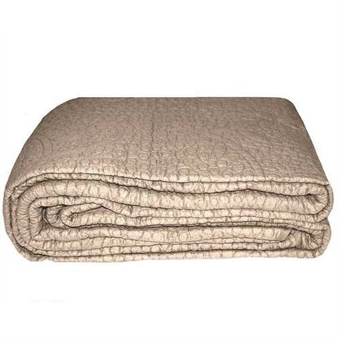 Image of California King 3-Piece Quilted Bedspread 100% Cotton in Taupe