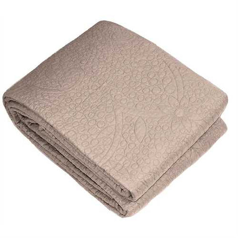 Image of California King 3-Piece Quilted Bedspread 100% Cotton in Taupe