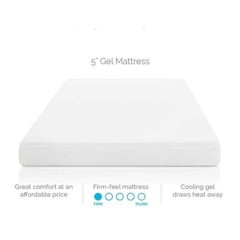 Image of California King 5-inch Firm Gel Memory Foam Mattress