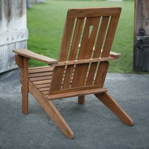 Image of Outdoor Hardwood Square-Back Adirondack Chair with Oversized Contoured Seat