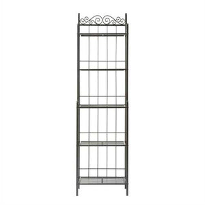 Narrow Wrought Iron Bakers Rack with 5 Shelves