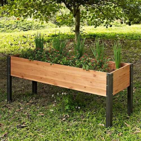 Image of Elevated Outdoor Raised Garden Bed Planter Box - 70 x 24 x 29 inch High