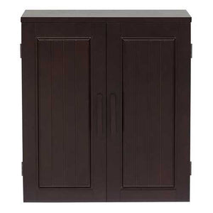 Dark Birch Wood Finish Bathroom Wall Cabinet