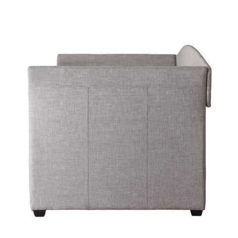 Image of Twin size Grey Upholstered Daybed with Roll-out Trundle Guest Bed