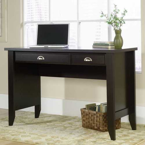 Image of Computer Desk with Keyboard Tray in Dark Brown Mocha Espresso Wood Finish