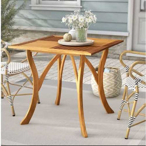 Outdoor Solid Wood 31.5 inch Square Patio Dining Table