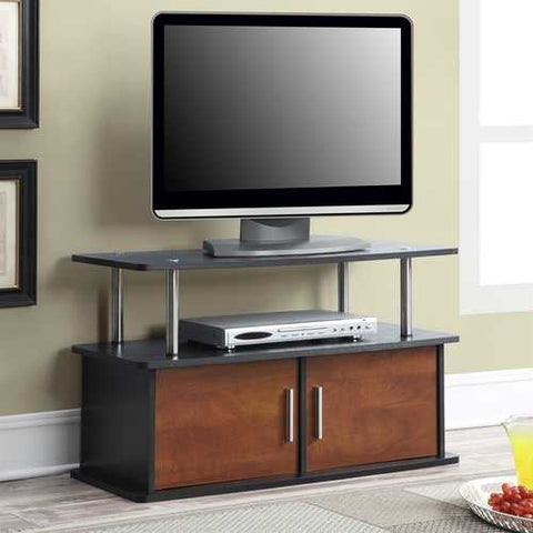 Image of Modern 35-inch TV Stand in Brown Cherry Wood-grain Finish