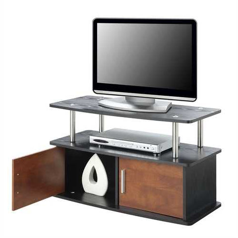 Image of Modern 35-inch TV Stand in Brown Cherry Wood-grain Finish