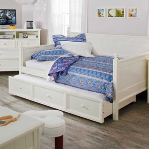 Full size White Wood Daybed with Pull Out Trundle