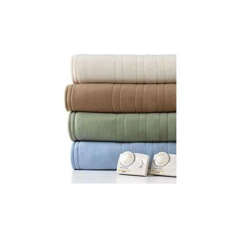 Image of Full size Electric Heated Blanket in Sage Green with Digital Control - Machine Washable