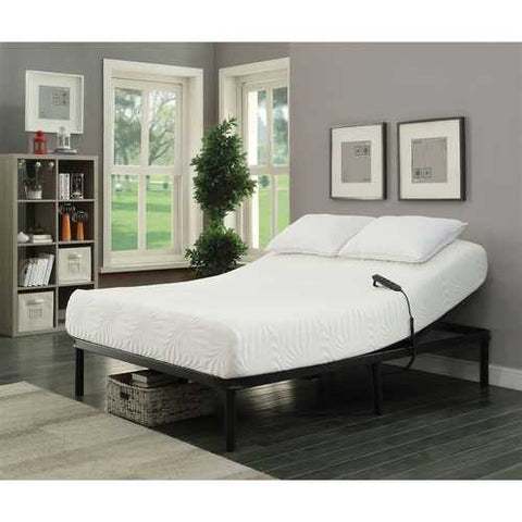 Image of Full size Sturdy Black Metal Adjustable Bed Base with Remote