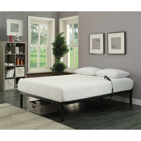 Image of Full size Sturdy Black Metal Adjustable Bed Base with Remote