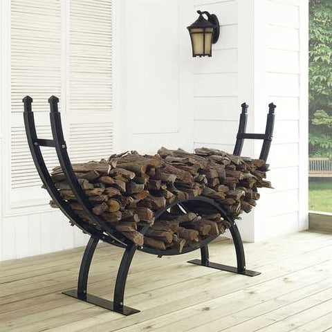 Image of Round Crescent Firewood Rack - One Fourth Cord Log Storage