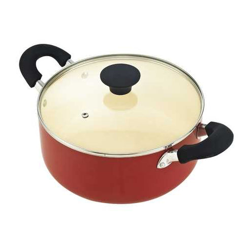 Image of 10-Piece Nonstick Ceramic Coating Cookware Set in Red