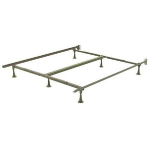 California King size Metal Bed Frame with Wide Stance Glide Legs and Headboard Brackets