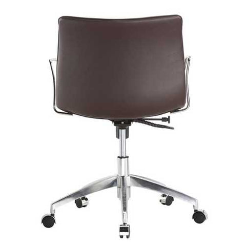 Image of Dark Brown Mid-Back Comfortable Mid-century Modern Office Chair with 26.7-in Wide Seat