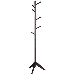 Espresso Wood Finish Coat Rack Entryway Hall Tree Hat Rack