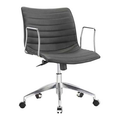 Image of Black Mid-Back Modern Mid-Century Style Comfortable Office Chair