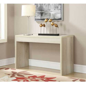 Contemporary Sofa Table Console Table in Weathered White Wood Finish