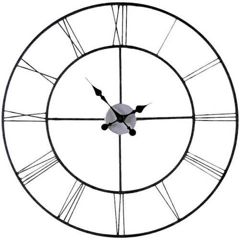 Image of Oversized 30-inch Black Wall Clock with Roman Numerals