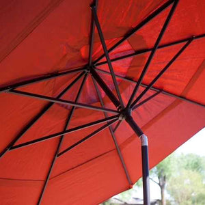 Outdoor Patio 11-Ft Market Umbrella with Push Button Tilt with Brick Red Orange Shade