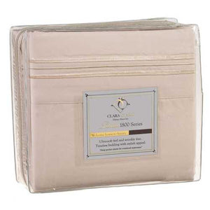 King size 4-Piece Sheet Set in Beige Cream Brushed Microfiber