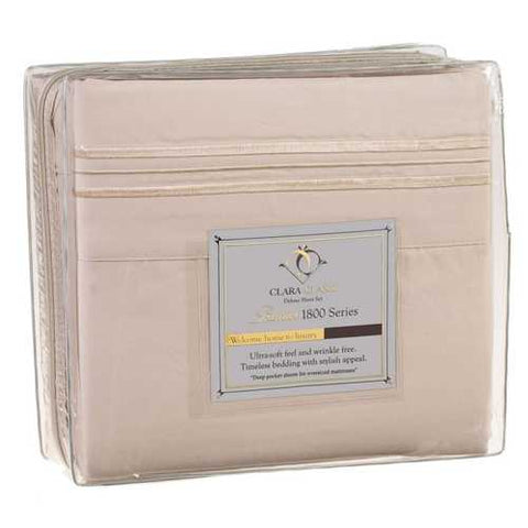 Image of King size 4-Piece Sheet Set in Beige Cream Brushed Microfiber