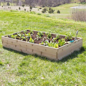 Cedar Wood 6-Ft x 3-Ft Raised Garden Bed Planter Box Frame - Made in USA