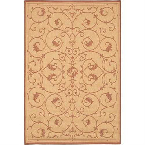 5'10 x 9'2 Indoor Outdoor Area Rug with Floret Floral Pattern Terracotta