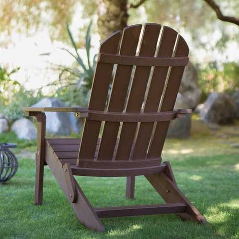 Image of Weather Resistant Adirondack Chair in Chocolate Brown Recycle Plastic Resin