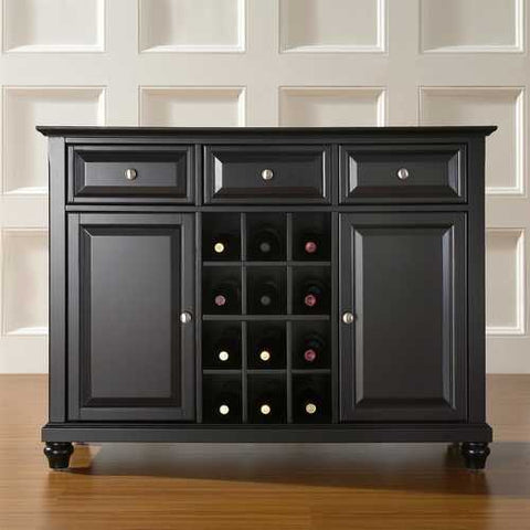 Image of Contemporary Dining Room Sideboard Buffet Cabinet in Black