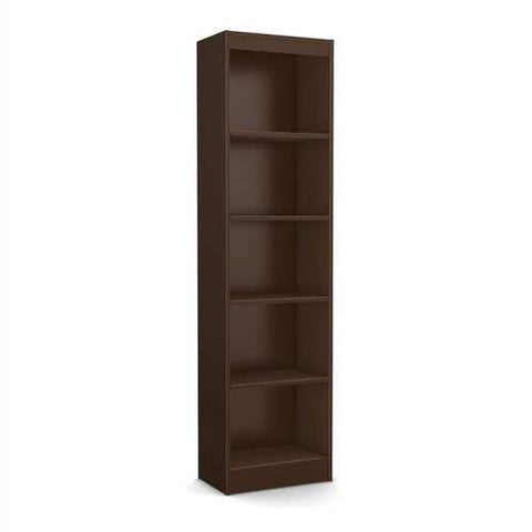 Image of Chocolate Brown Wood Finish 71-inch Tall 5-Shelf Bookcase