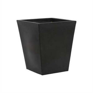 Modern Square Planter in Black Durable Lightweight Molded Plastic