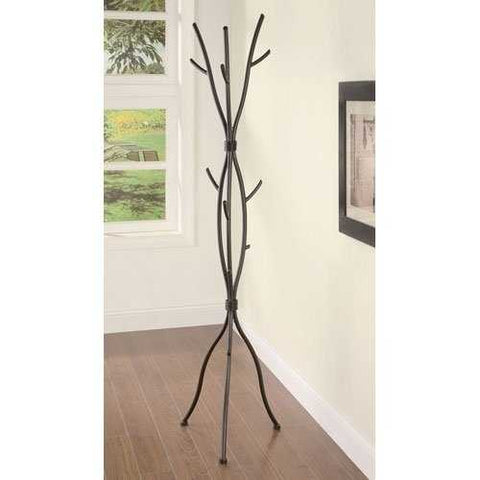 Image of Metal Tree Branch Style Coat Rack with Multiple Hooks in Black