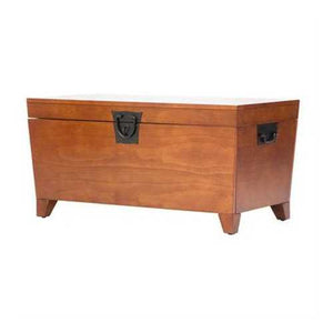 Wooden Lift Top Coffee Table Storage Trunk in Mission Oak Finish