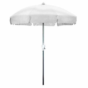 7.5 Foot Patio Umbrella with Push Button Tilt in White Olefin