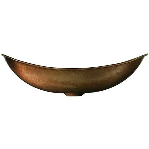 Image of Hammered Copper Bath Vessel Sink Oval 19 x 14 inch