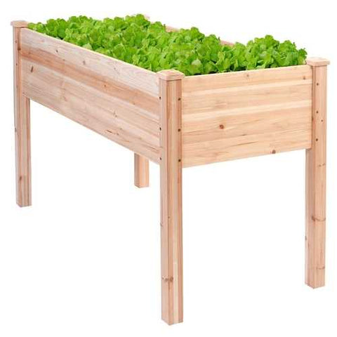 Image of Solid Wood Cedar 30-inch High Raised Garden Bed Planter Box