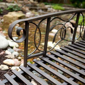 8-Ft Metal Garden Bridge in Weathered Black Finish - 750-lb Weight Capacity