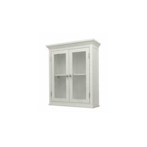 Classic 2-Door Bathroom Wall Cabinet in White Finish