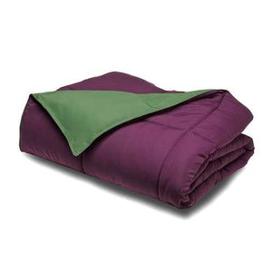 Full/Queen size 3-Piece Green Purple Microfiber Comforter Set with 2 Shams